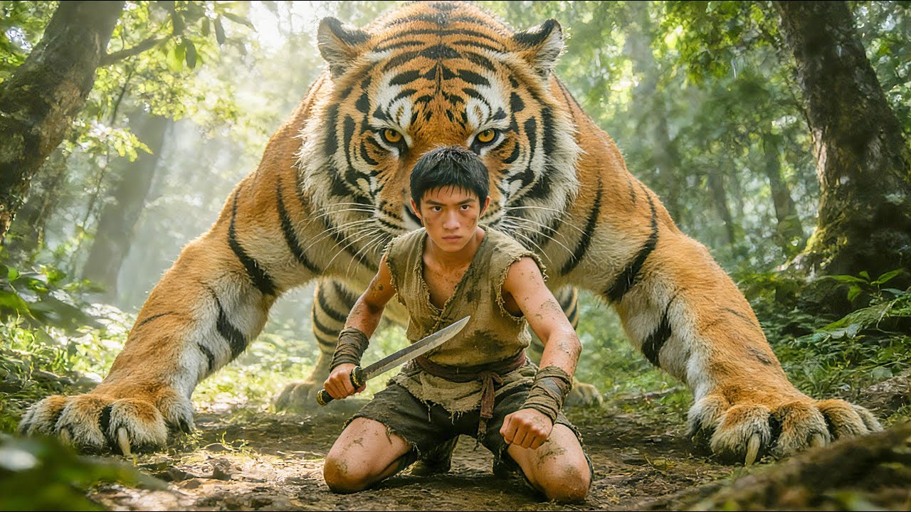 Menino salva tigre com três agulhas, tigre o vê como mestre, torna-se invencível!
