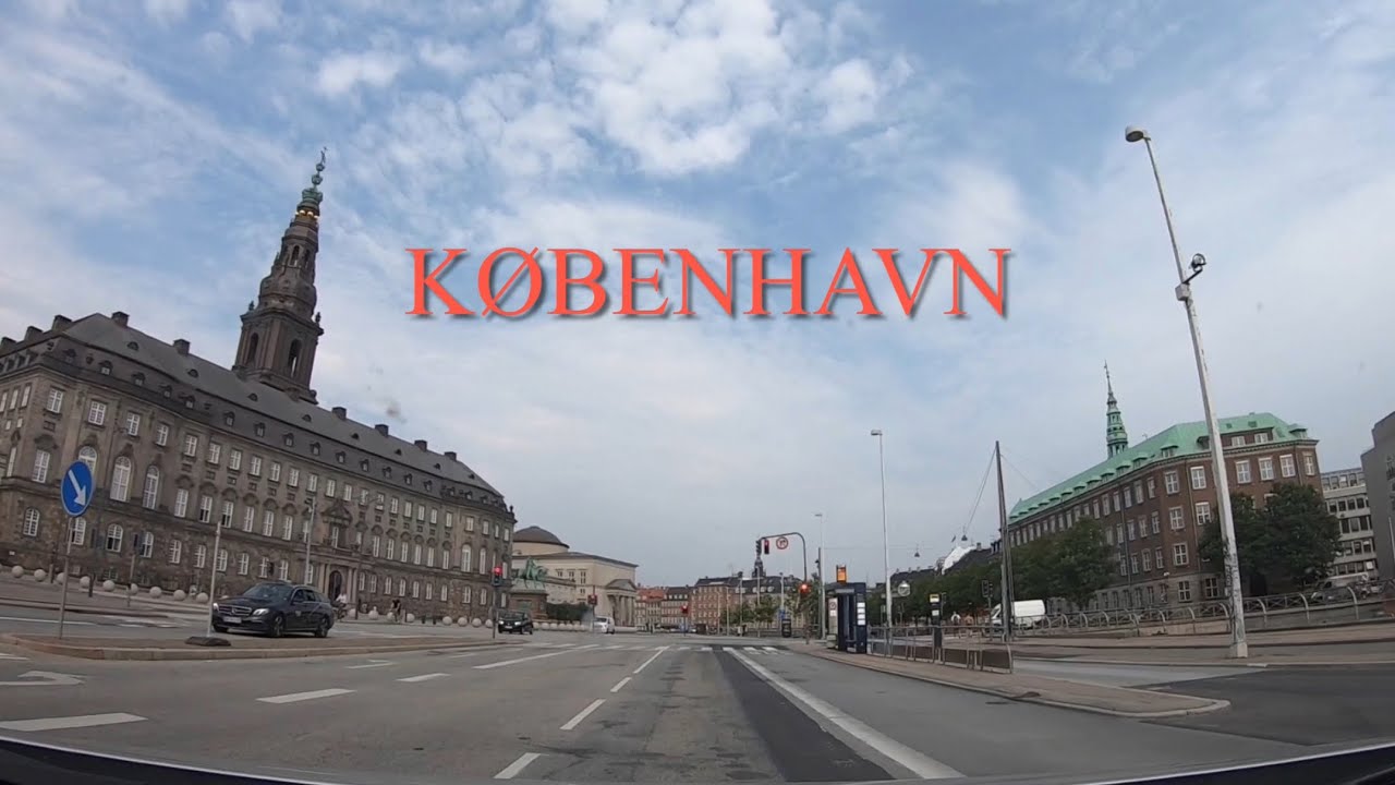 Köpenhamn / København / Copenhagen. Denmark. Dashcam driving.