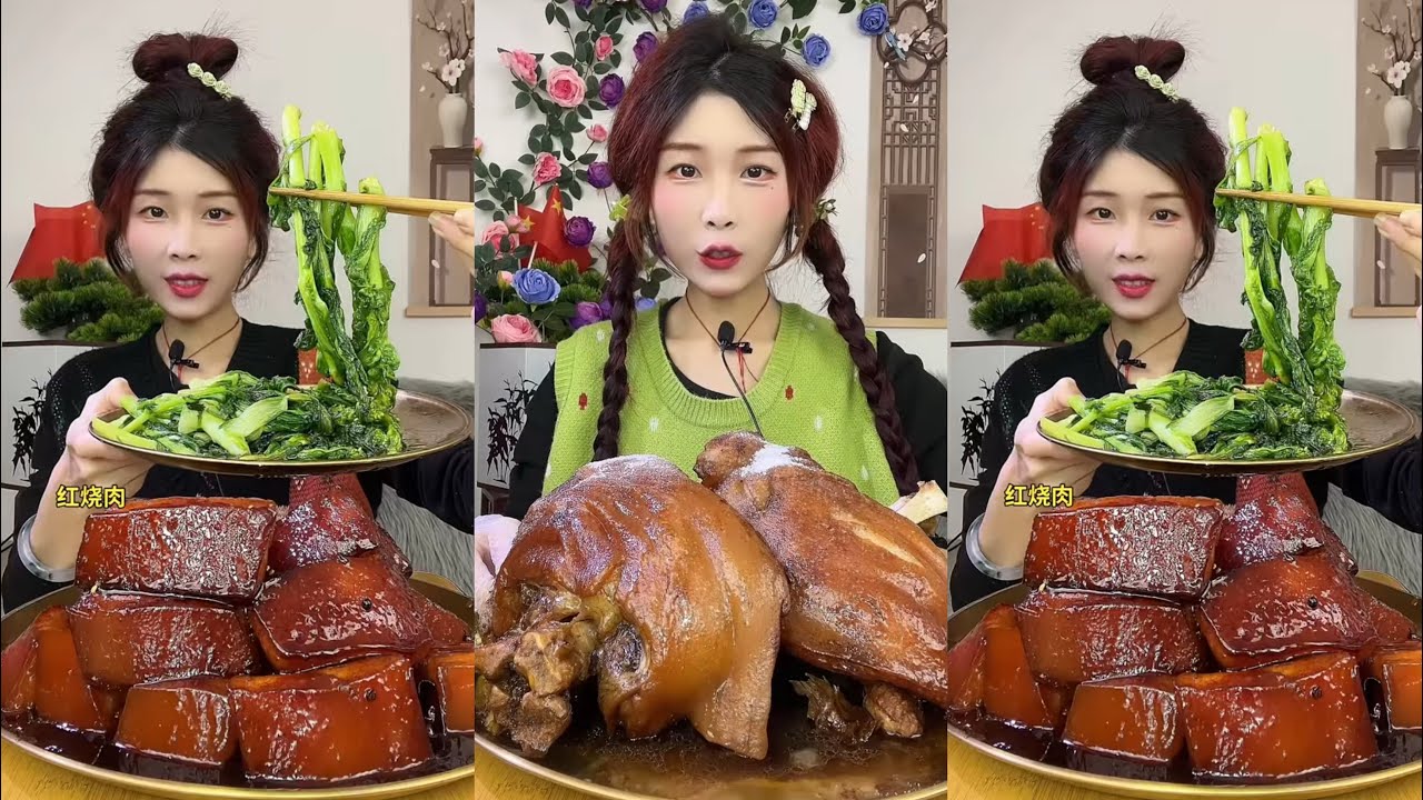 【ASMR】【MUKBANG】BIG BRAISED PORK BELLY | EATING SHOW |CHINESE MUKBANG |食べ |吃播 LOVE ASMR #咀嚼音