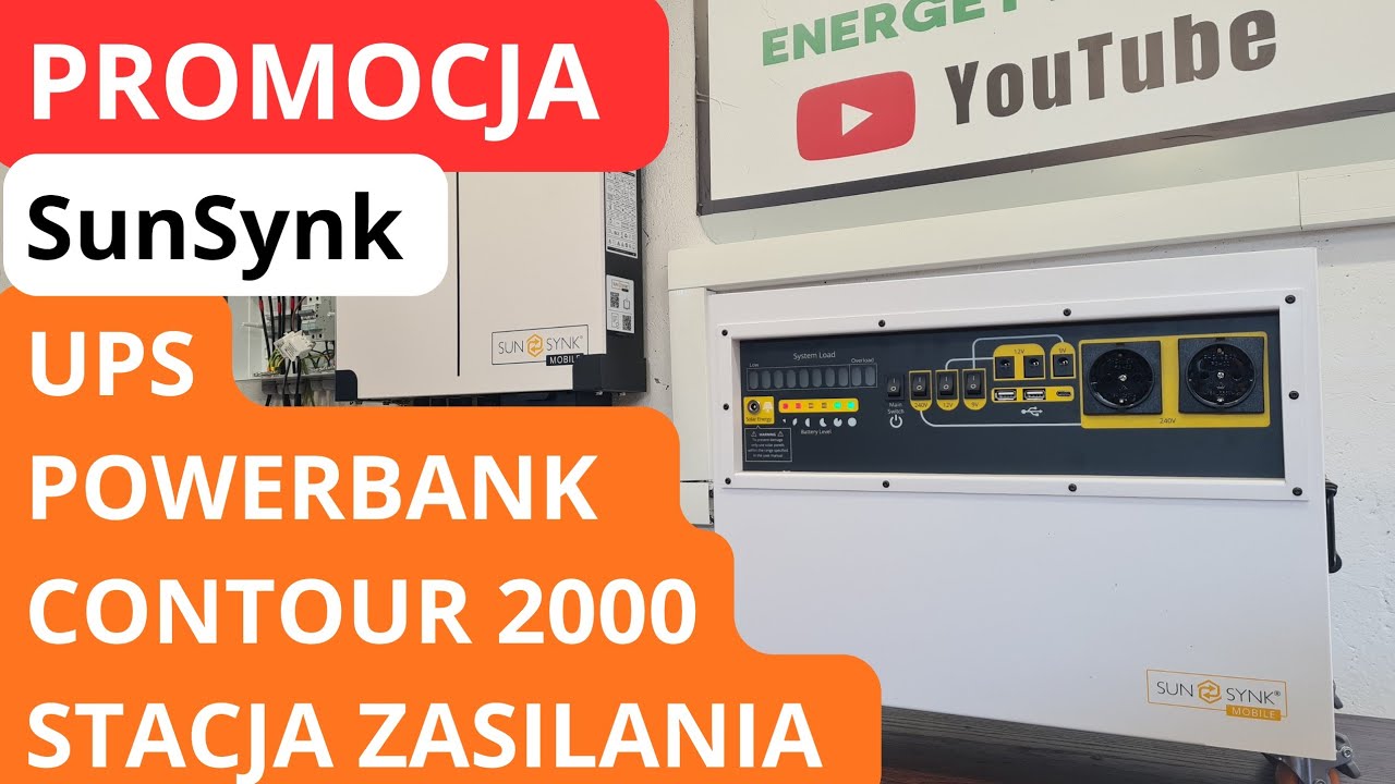  UPS. Stacja Zasilania. Powerbank. CONTOUR 2000. SunSynk 