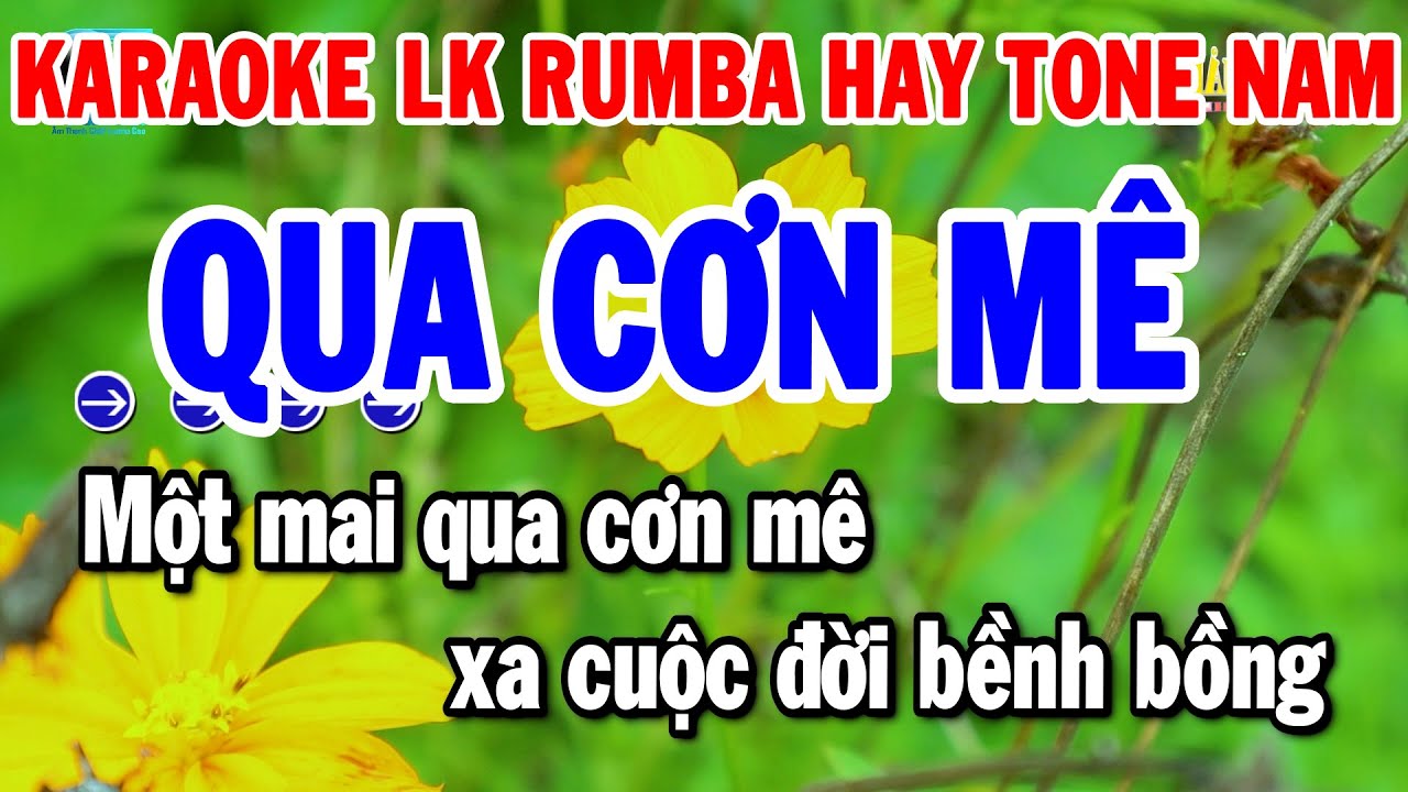 Karaoke Liên Khúc Rumba Hay Nhạc Sống Tone Nam Dễ Hát | Qua Cơn Mê - Cảm Ơn | Thanh Hải