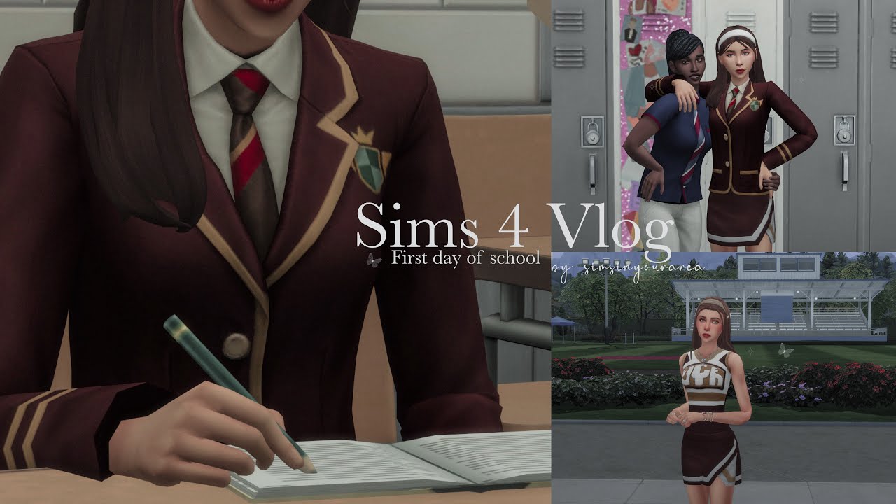 Sims4 Vlog | first day of school, studying class, joining the cheerleader team and more.