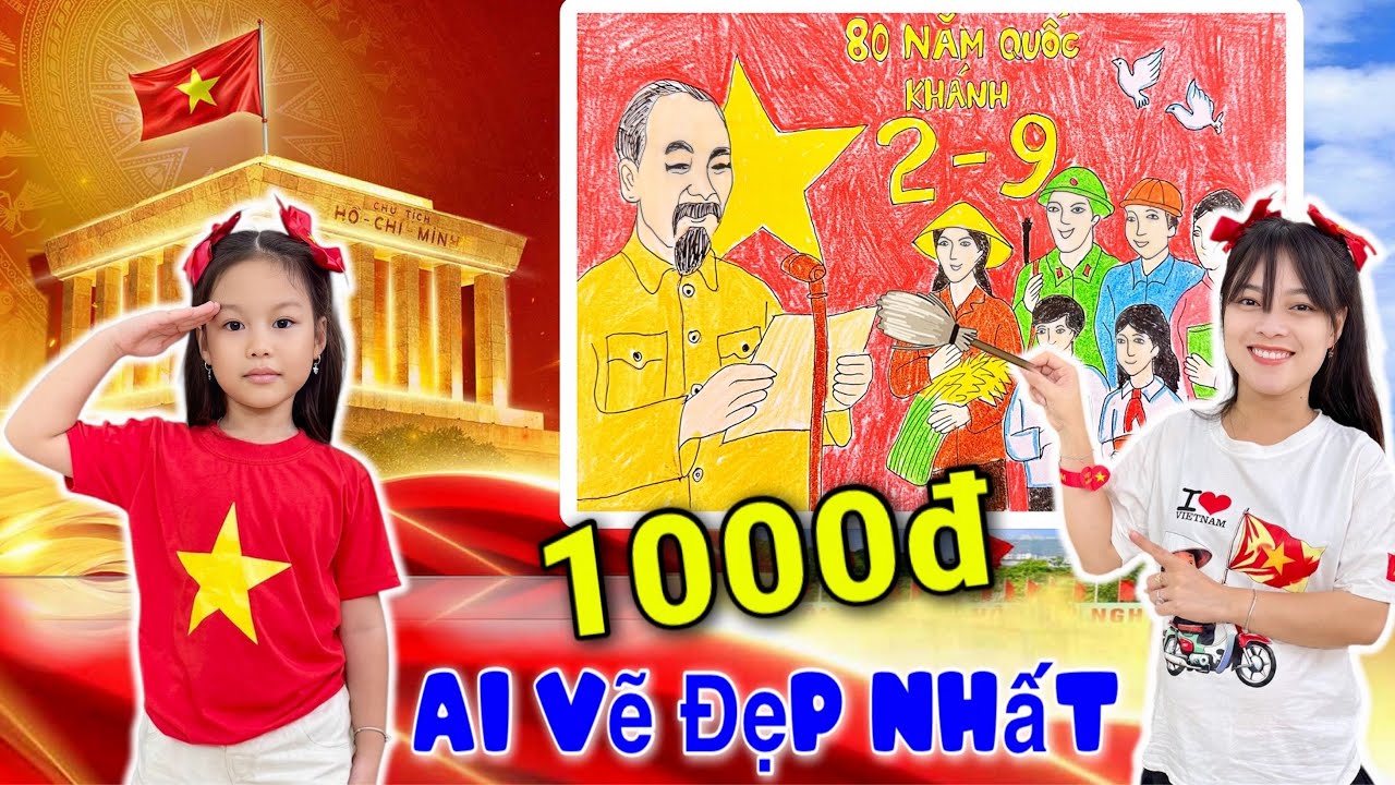 Thử Thách Vẽ Tranh 2/9 Bố Hùng Và Em Nhi 1 Phe Mẹ Hằng 1 Phe Đại Chiến