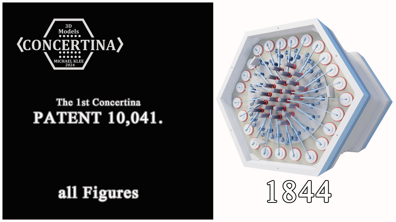 How a english Concertina is built - exploded view - Assembly - Turntable - Model 1844 by Wheatstone