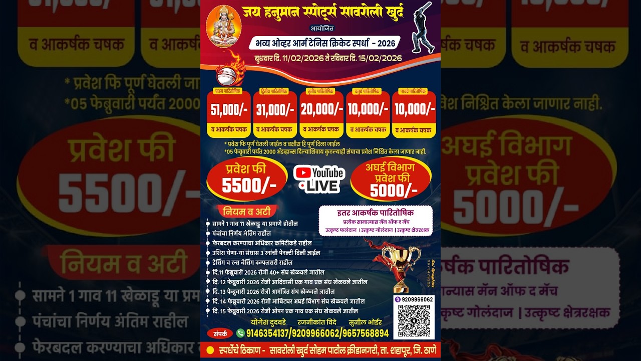 DAY -2 || जय हनुमान चषक 2026 ||#jollylivetelecast