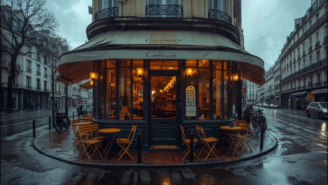 Rainy Paris Coffee Shop ☕ French Instrumental Guitar & Accordion | Deep Focus Playlist