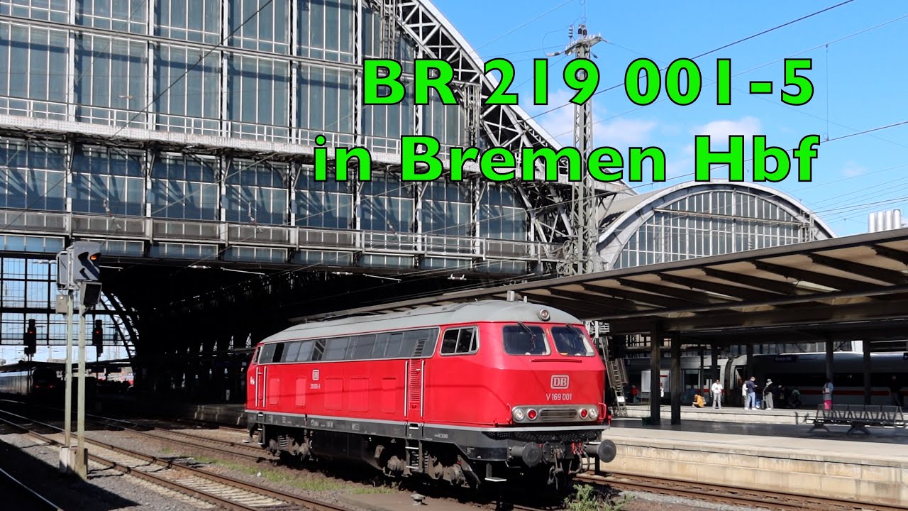 Die schöne Diesellok BR 219 001-5 in Bremen Hbf. Viel Glück hatte ich am 6.4.2025 bei meinem Besuch