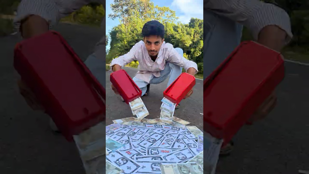 2 Red and Orange Supreme Money Gun With Fake Indian Rupees Unboxing and Testing 😂