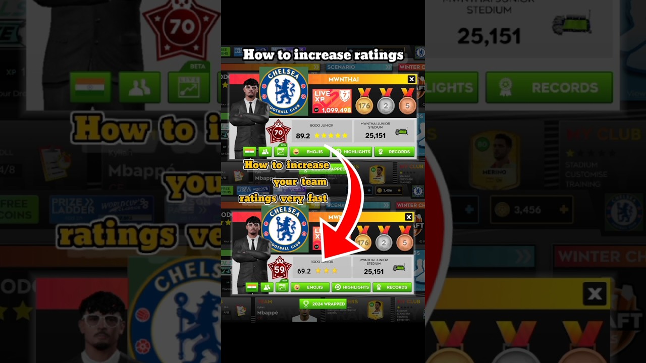 How to increase your team rating Very fast in dream language soccer 2025 | #dls25 #shorts