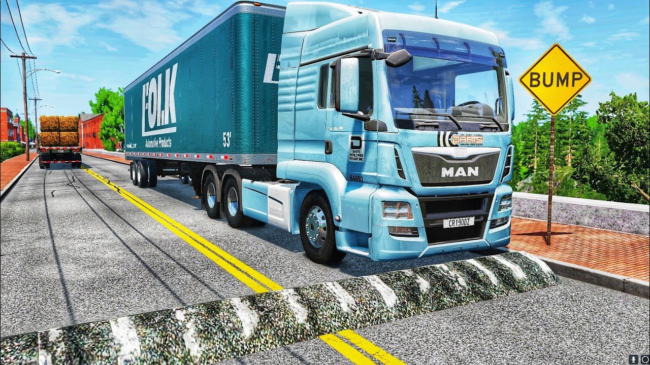 Trucks vs Speed Bumps - BeamNG.Drive