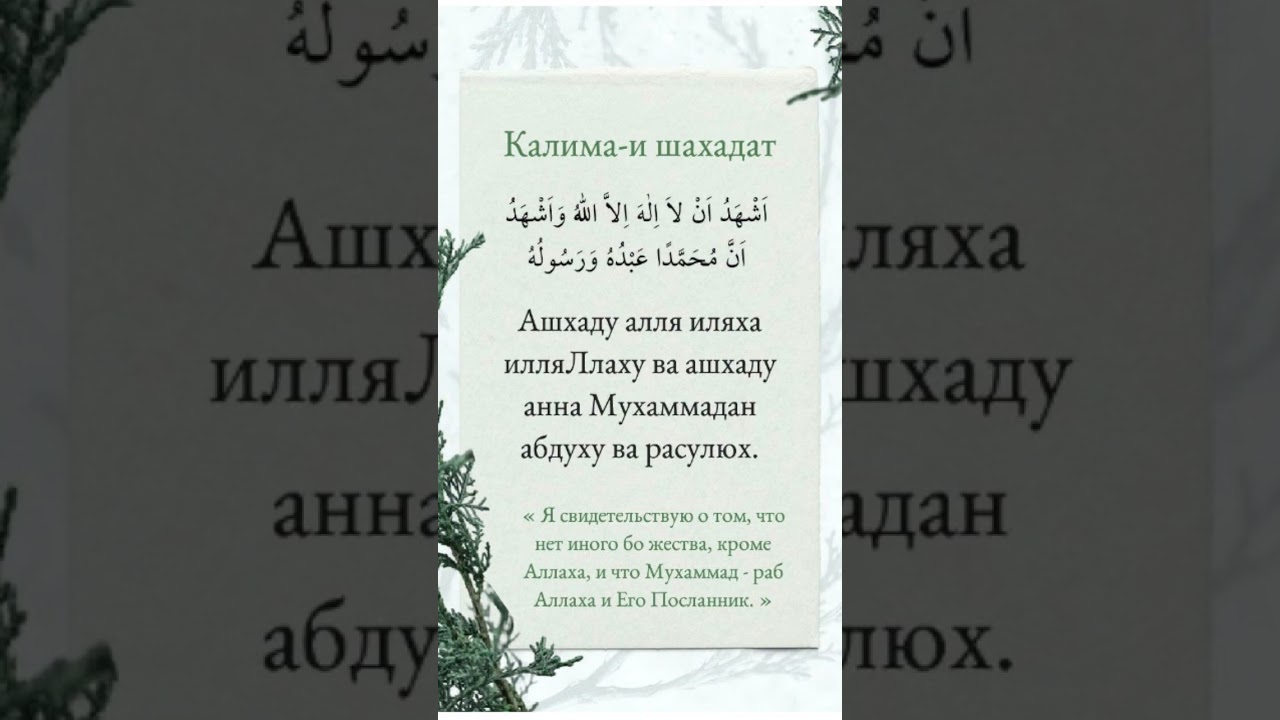 Калима-и Шахадат#шахада #аллах