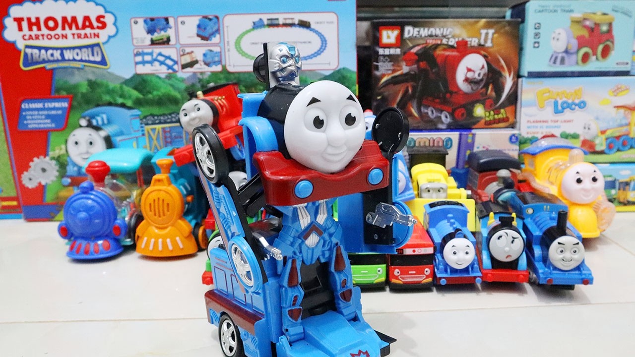 Merakit Mainan Kereta Api Tomek i Przyjaciele, Tayo Si Bus Kecil , Unboxing Mainan Kereta Api ASMR 45