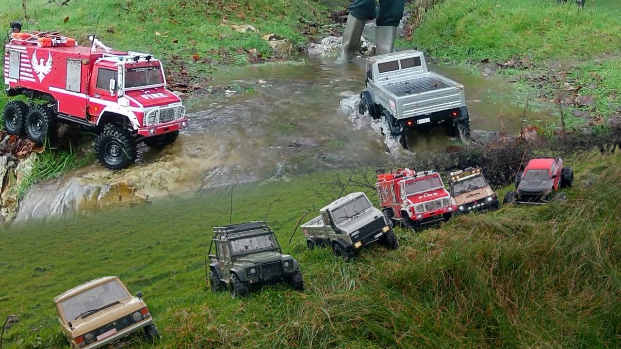 Rc crawler's 🌧️ trail and little play in weather #rccrawler #rctrail #rc4x4 #rc6x6 #rcoffroad 