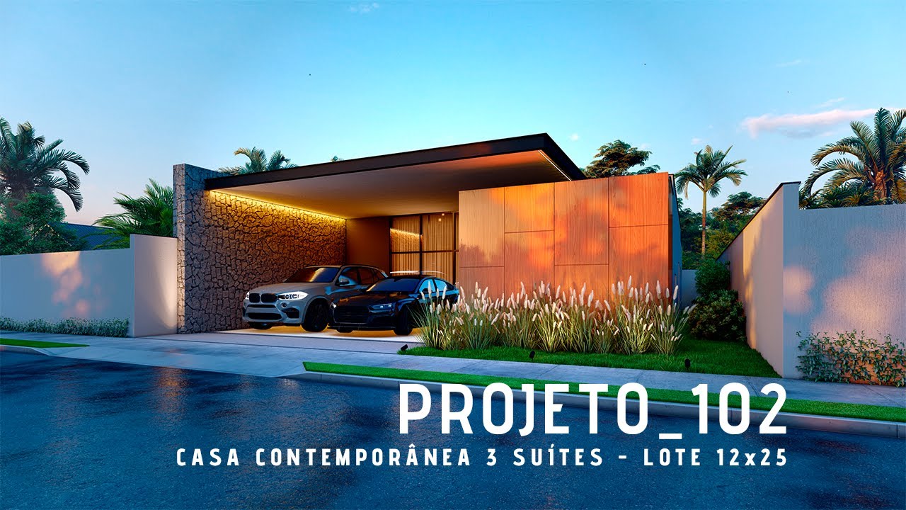 Casa Moderna com 3 suítes | 180m2 | Lote 12x25