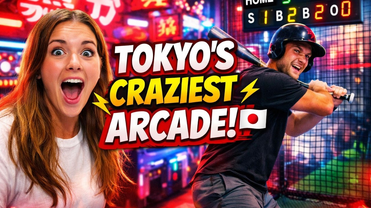 We Found Tokyo’s CRAZIEST Arcade 🇯🇵 (Batting Cages, Skating & Insane Games!)