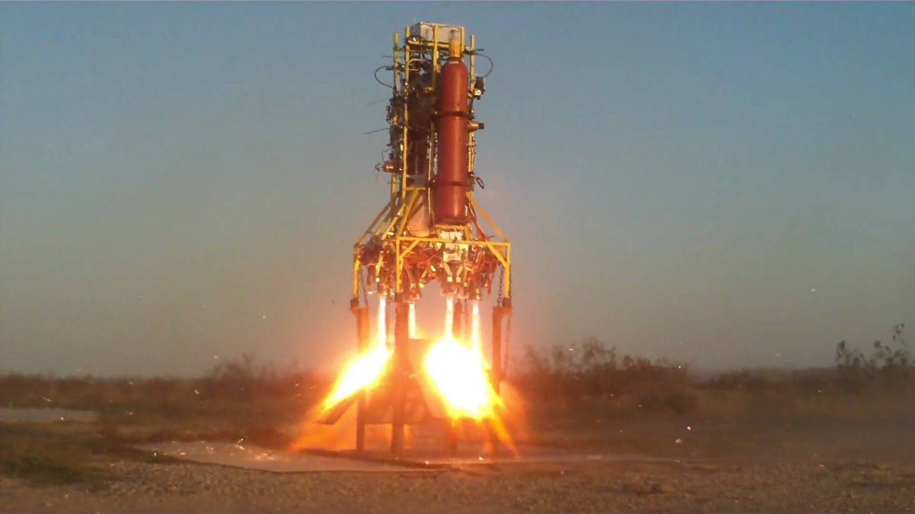First and last 4 engine firing on B - rocket engine failure