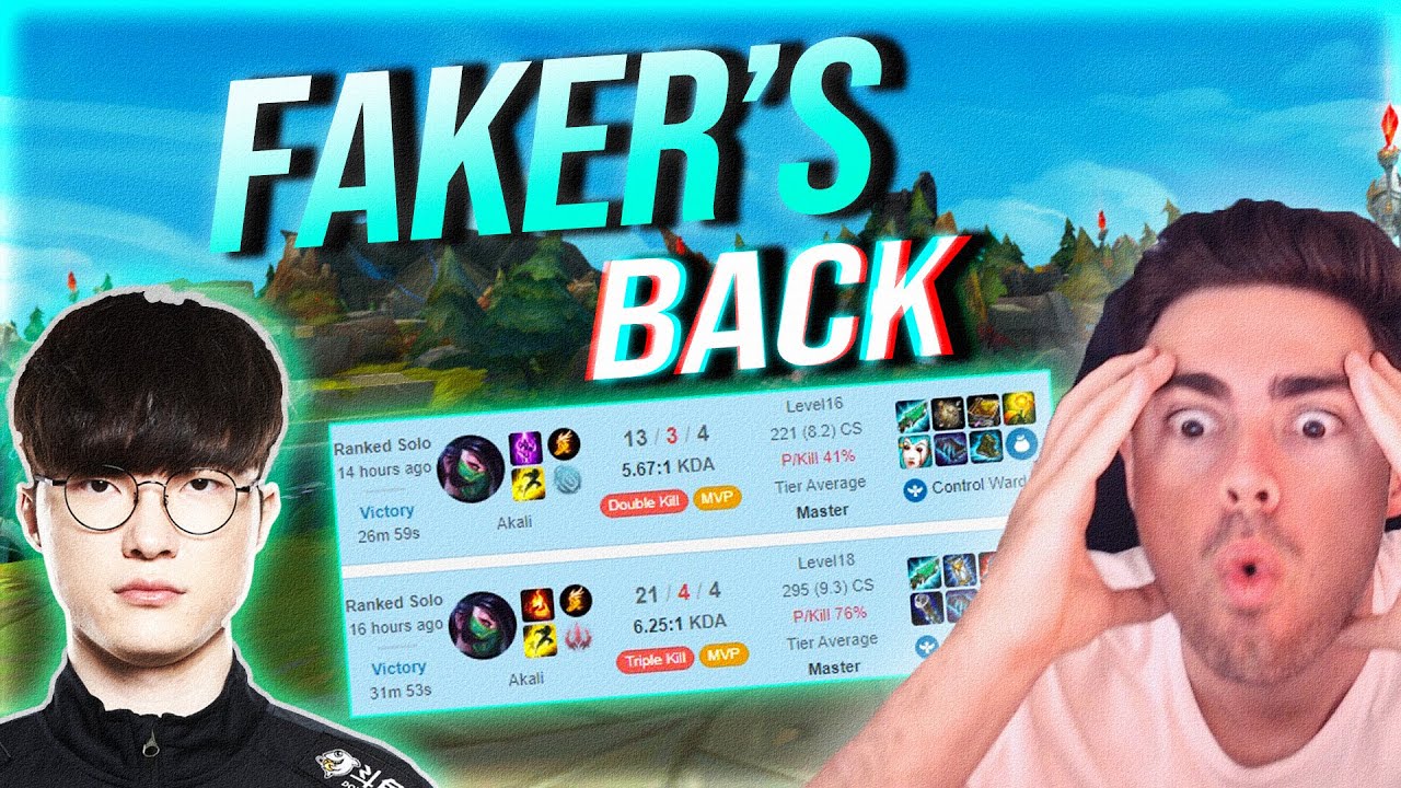 FAKER IS BACK! - STOMPING KR SoloQ with 20 + Kills on AKALI MID