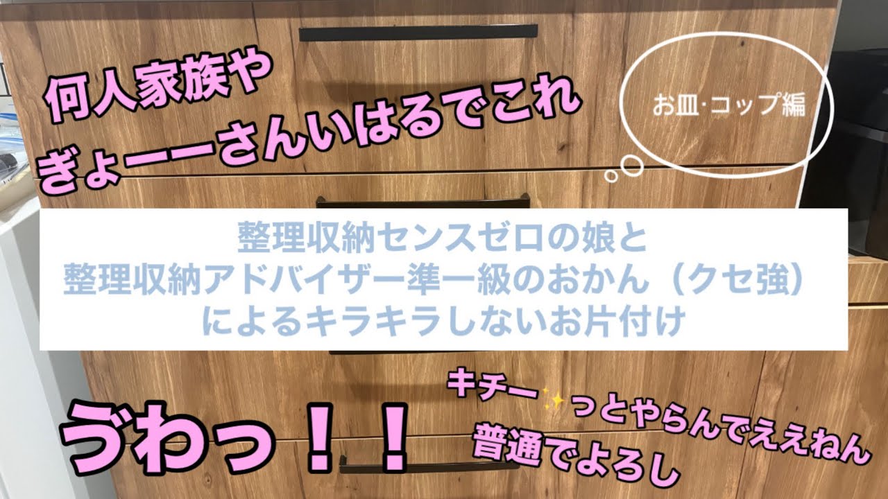 【クセ強】整理収納収納センスゼロの娘と整理収納アドバイザー準一級のおかんによるお片付け〜お皿・コップ編〜