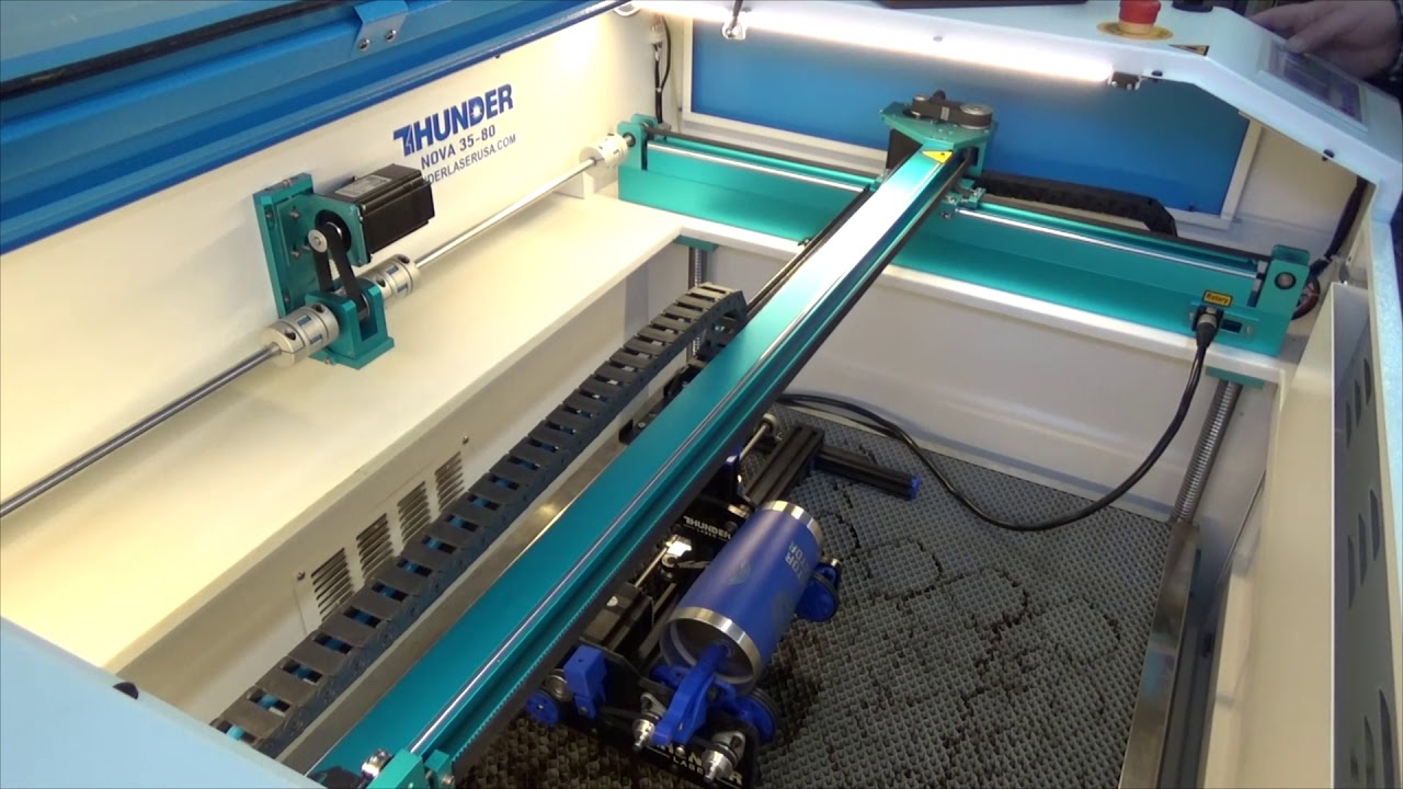 Thunder Laser USA Improved Roller Rotary Setup