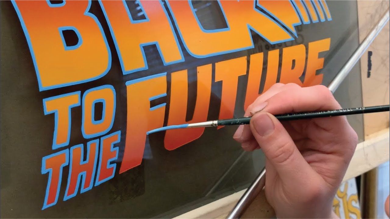 Back to the Future Sign Painting on Glass Process