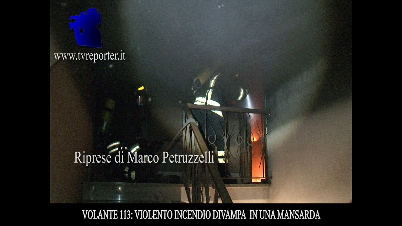 VOLANTE 113: VIOLENTO INCENDIO DISTRUGGE UN ATTICO