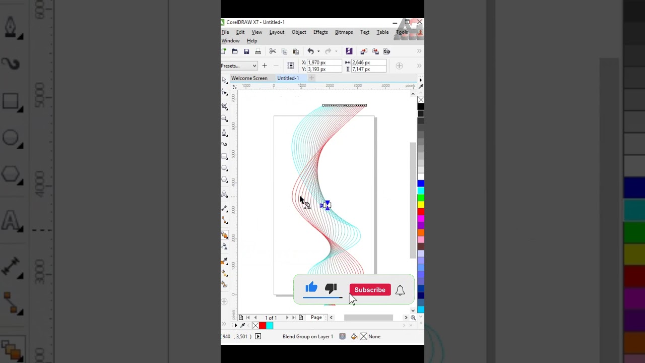 Waves Design in CorelDraw #coreldraw #line