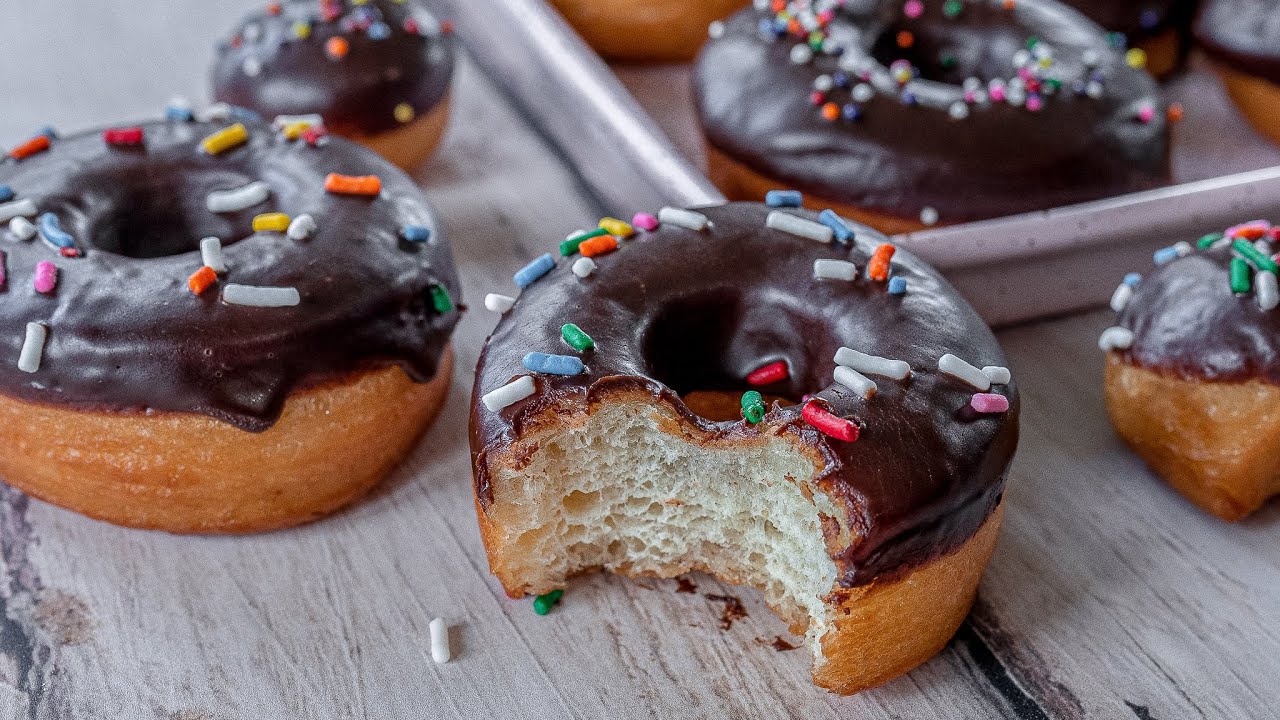 🍩Donas caseras con cobertura de chocolate 🍩