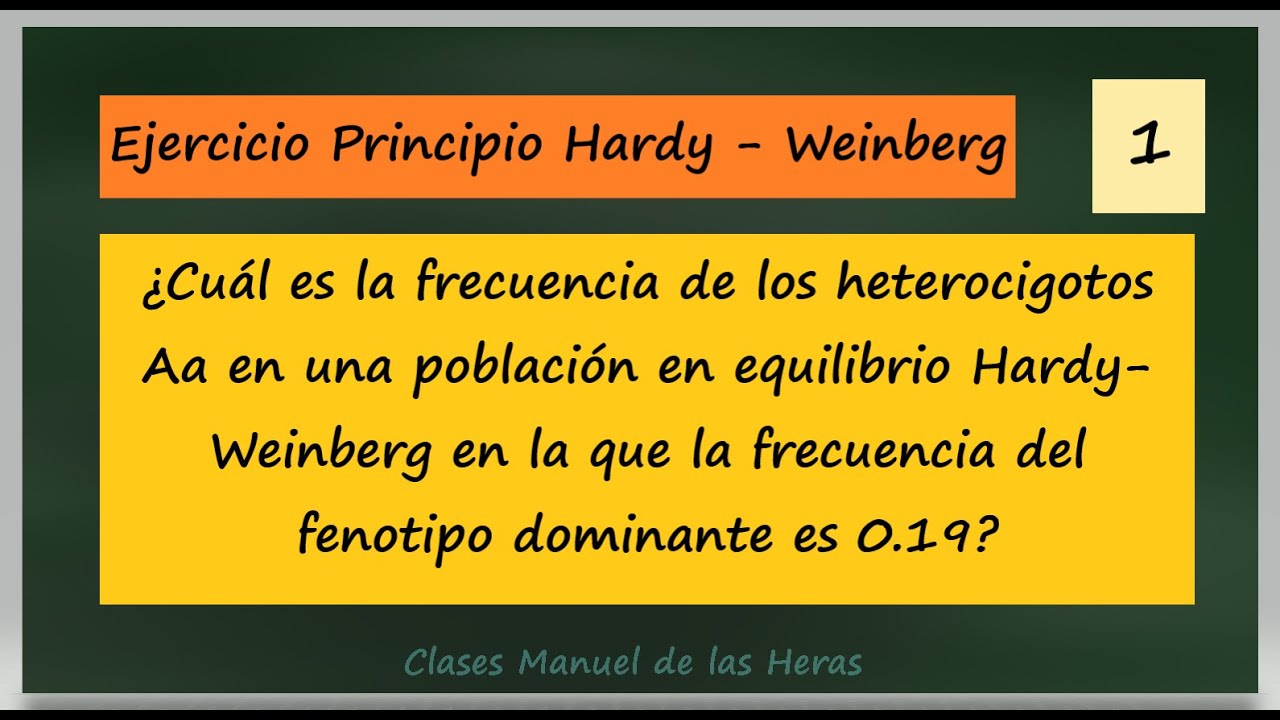 Equilibrio Hardy Weinberg. Problema Resuelto (1). Calcular Frecuencia Genotípica. Genética.