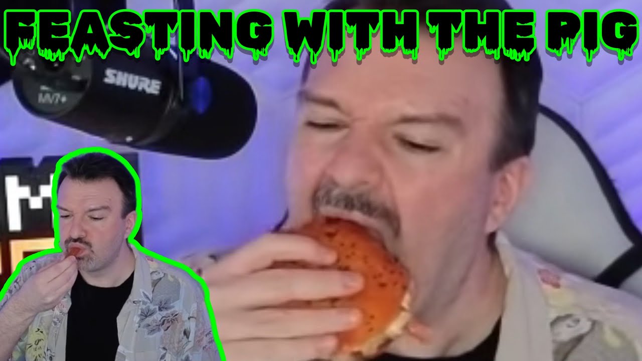DSP ОТВРАТИТЕЛЬНО набивает свой рот едой из Burger King, пируя со свиньей