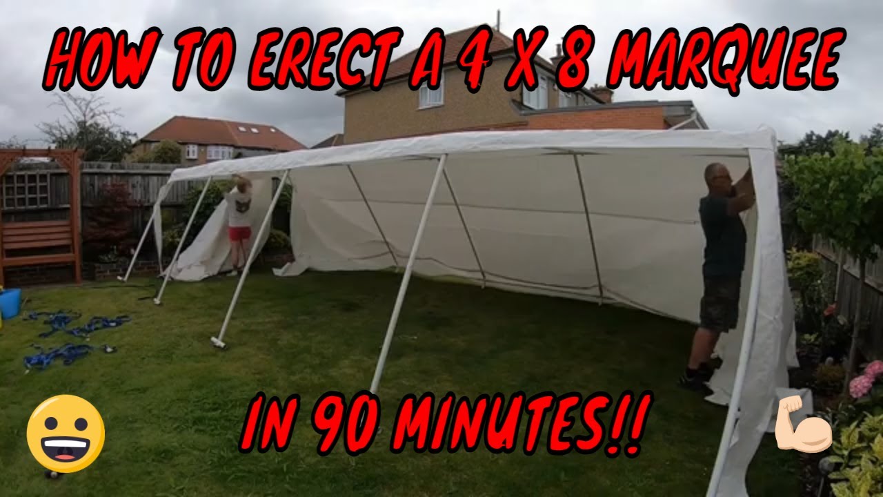 HOW TO SET UP A 13` X 26` (4 X 8M) MARQUEE PARTY TENT IN 90 MINUTES!!