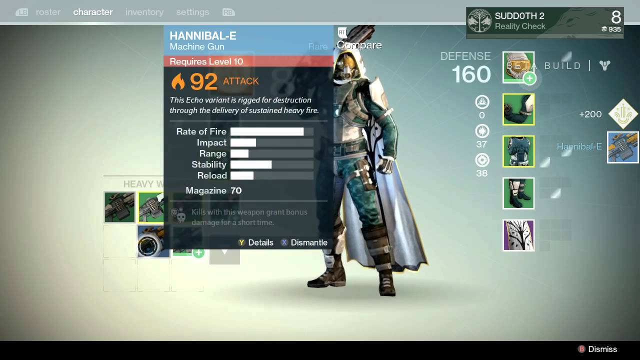 Cryptarch Rank 23 - Rare MachineGun - Destiny Beta