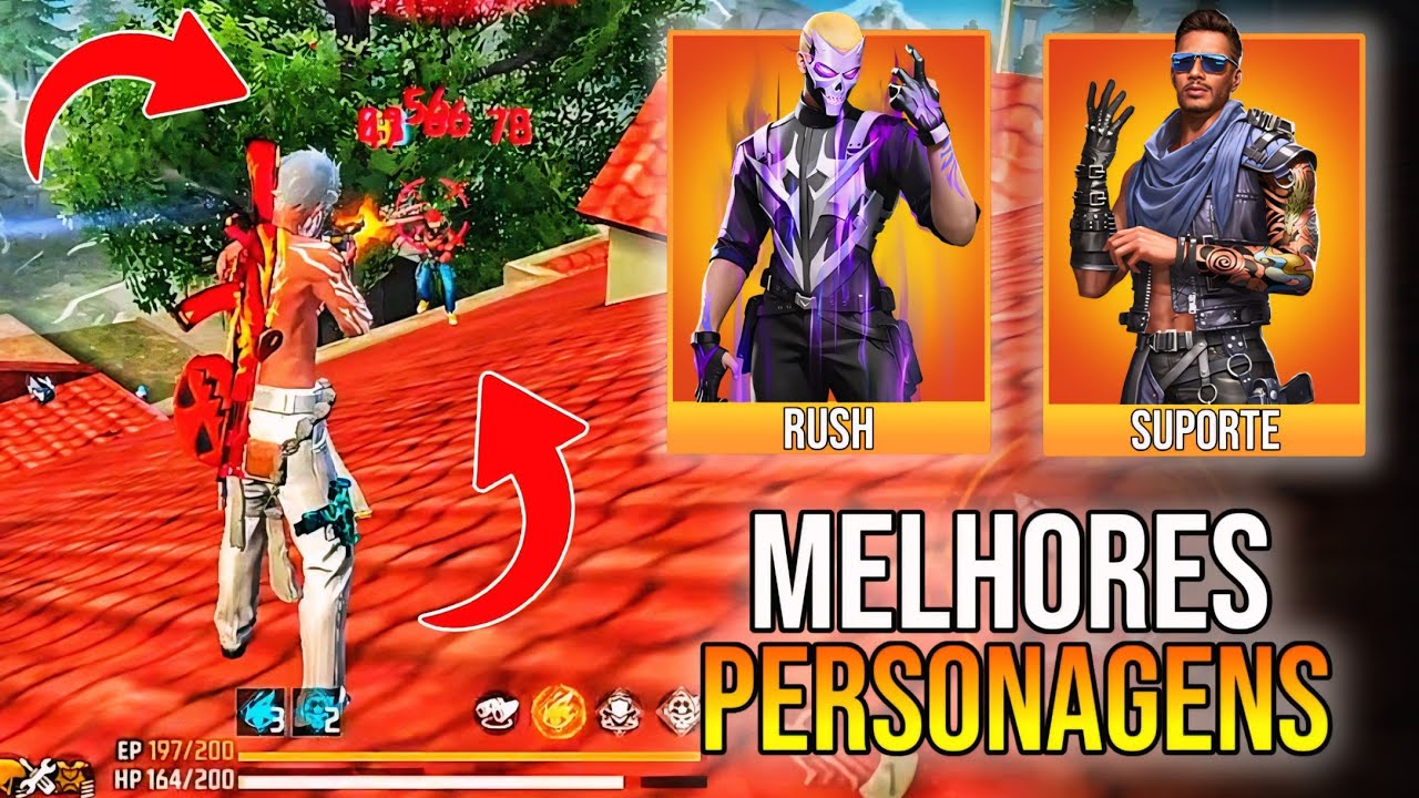 MELHOR COMBINAÇÃO DE HABILIDADES PARA RUSH, GRANADEIRO E SUPORTE!! FREE FIRE