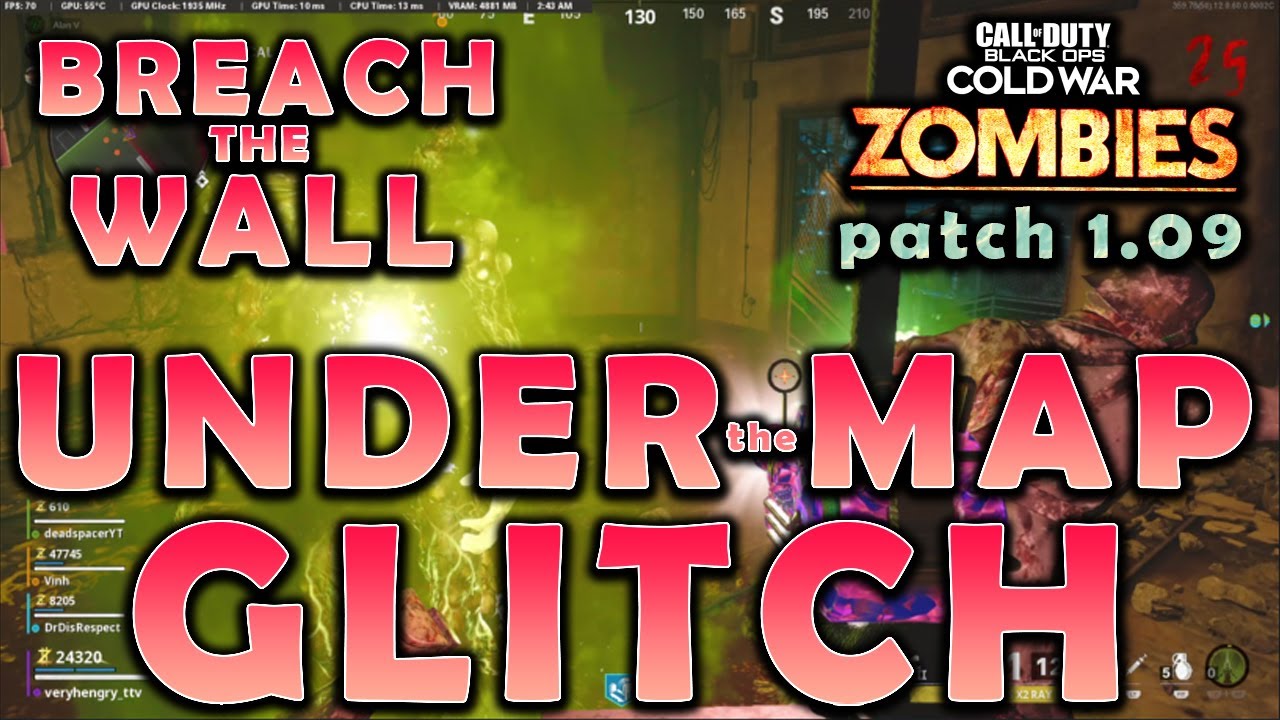 COD Cold War Zombies: BEHIND THE WALL GLITCH!! (under the map 1.09)