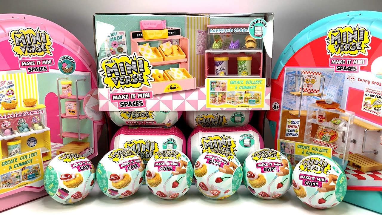 MGA's Miniverse Make It Mini Spaces & Cafe Series 5 Unboxing & Making - NO TALKING