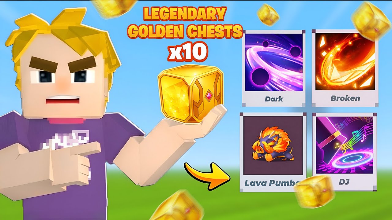 Opening 10 Legendary Golden Chests! | Blockman Go Bedwars