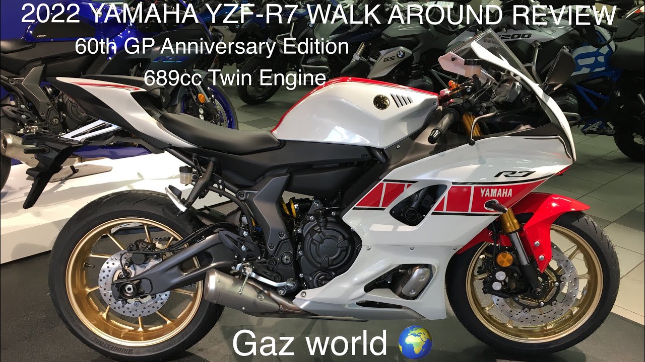 2022 YAMAHA YZF-R7 WORLD GP 60TH ANNIVERSARY EDITION WALK AROUND DETAILED R7 REVIEW TWIN #GAZWORLD