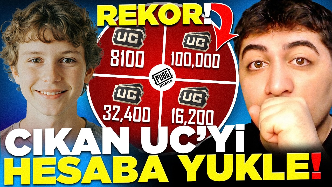 ÇARKTAN ÇIKAN UC'Yİ TAKİPÇİMİN HESABINA YÜKLEDİM! (REKOR UC?) | PUBG Mobile