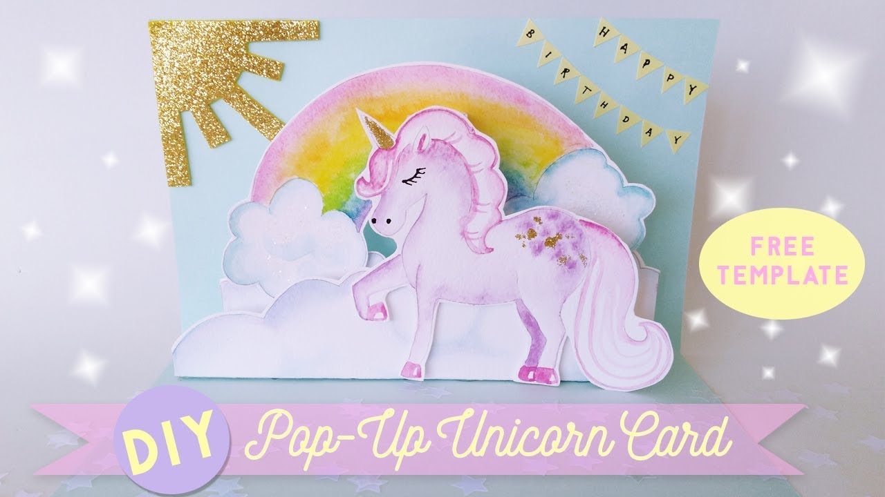 DIY Pop Up Unicorn Birthday Card/ Interactive Birthday Card