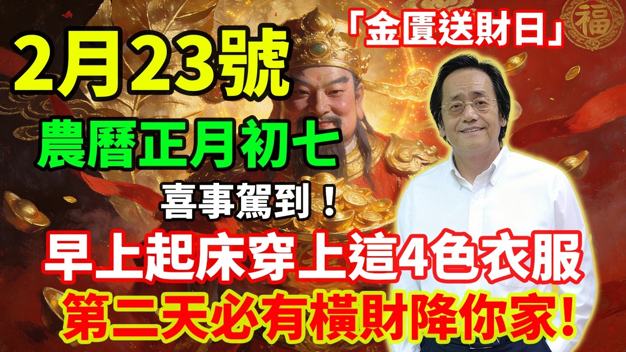 喜事駕到！2月23號，農曆正月初七，「金匱送財日」，早上起床穿上這4色衣服，第二天必有橫財降你家，菩薩保你正財橫財大爆發！#佛學 #佛淨 #佛陀 #佛法 #佛教 #修行