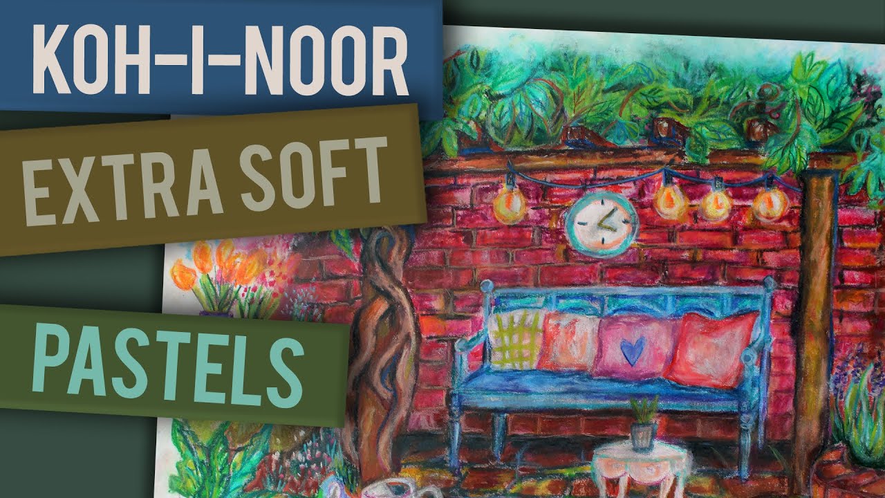Koh-I-Noor Toison D'or  Extra Soft Pastels with Prismacolor Premier Colored Pencils - REVIEW & DEMO