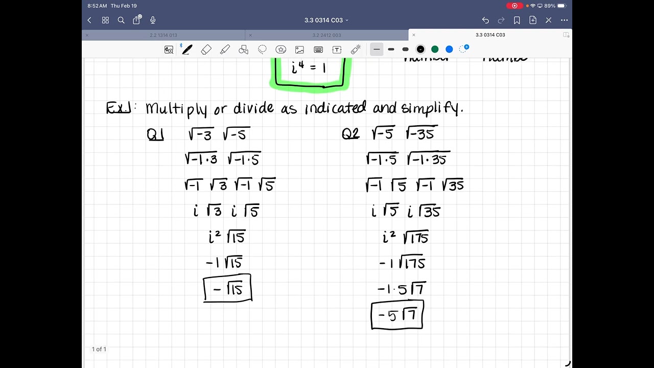 Section 3.3 - Complex Numbers