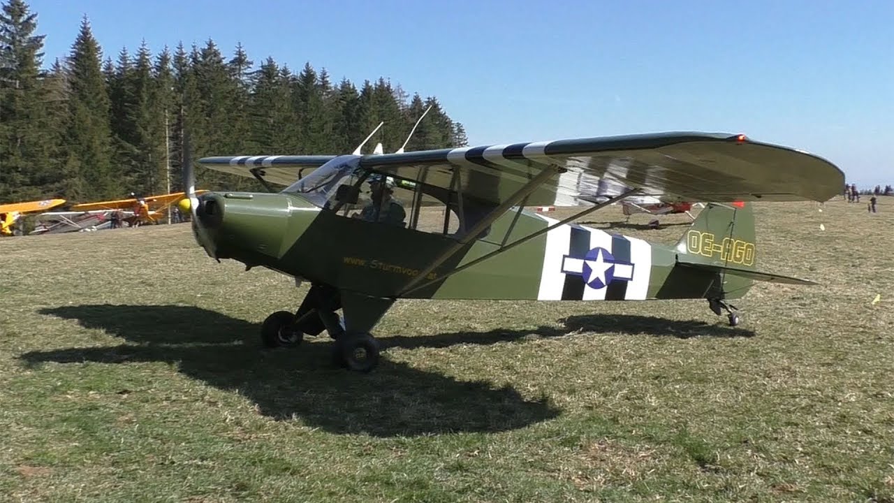 Piper PA-18-95 Super Cub landing and takeoff at Airfield Rostock | OE-AGO
