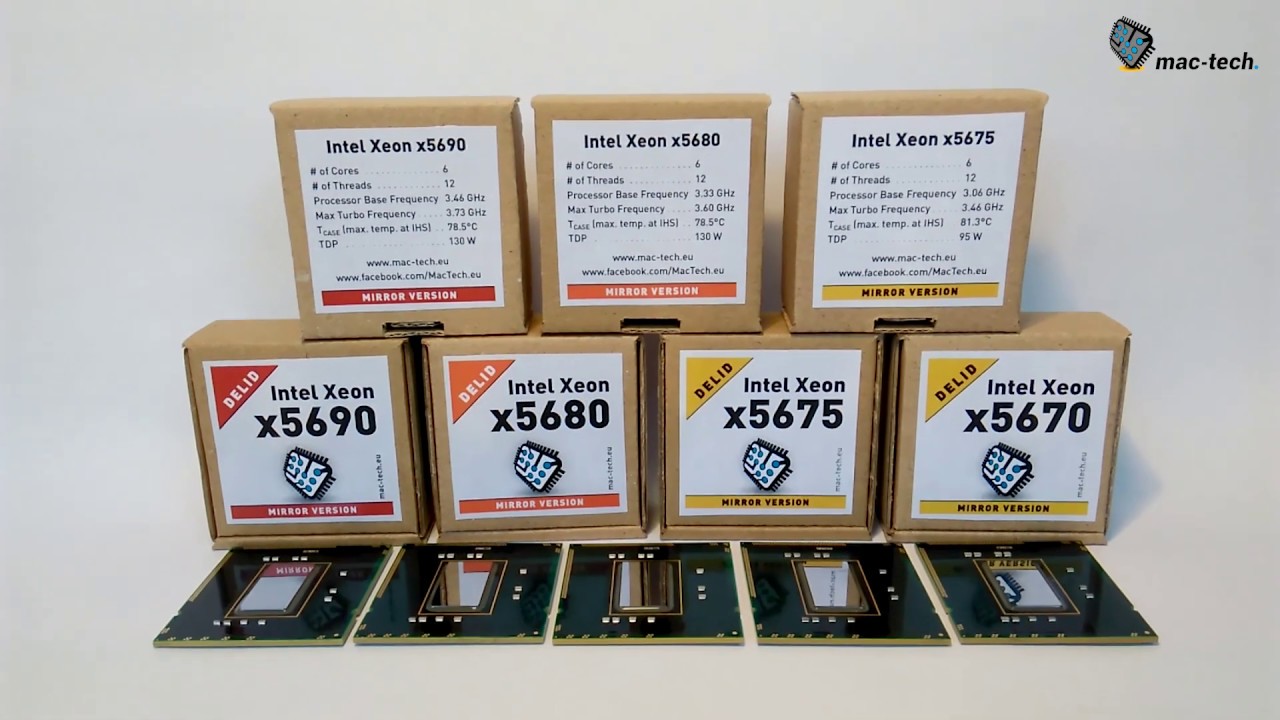 Intel Xeon x5690, x5680, x5675, processors with IHS removed, delid [Mirror Version] for Mac Pro 4,1