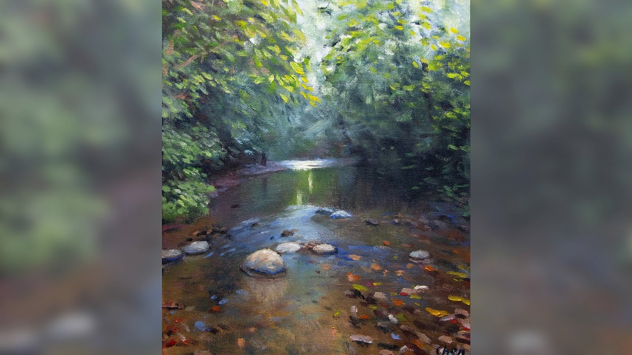 Oil Painting - who's at the end of the water