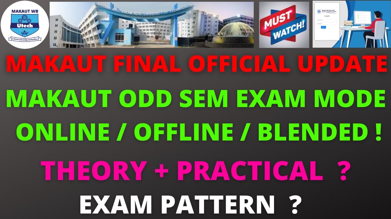 MAKAUT ODD SEM EXAM MODE ONLINE !