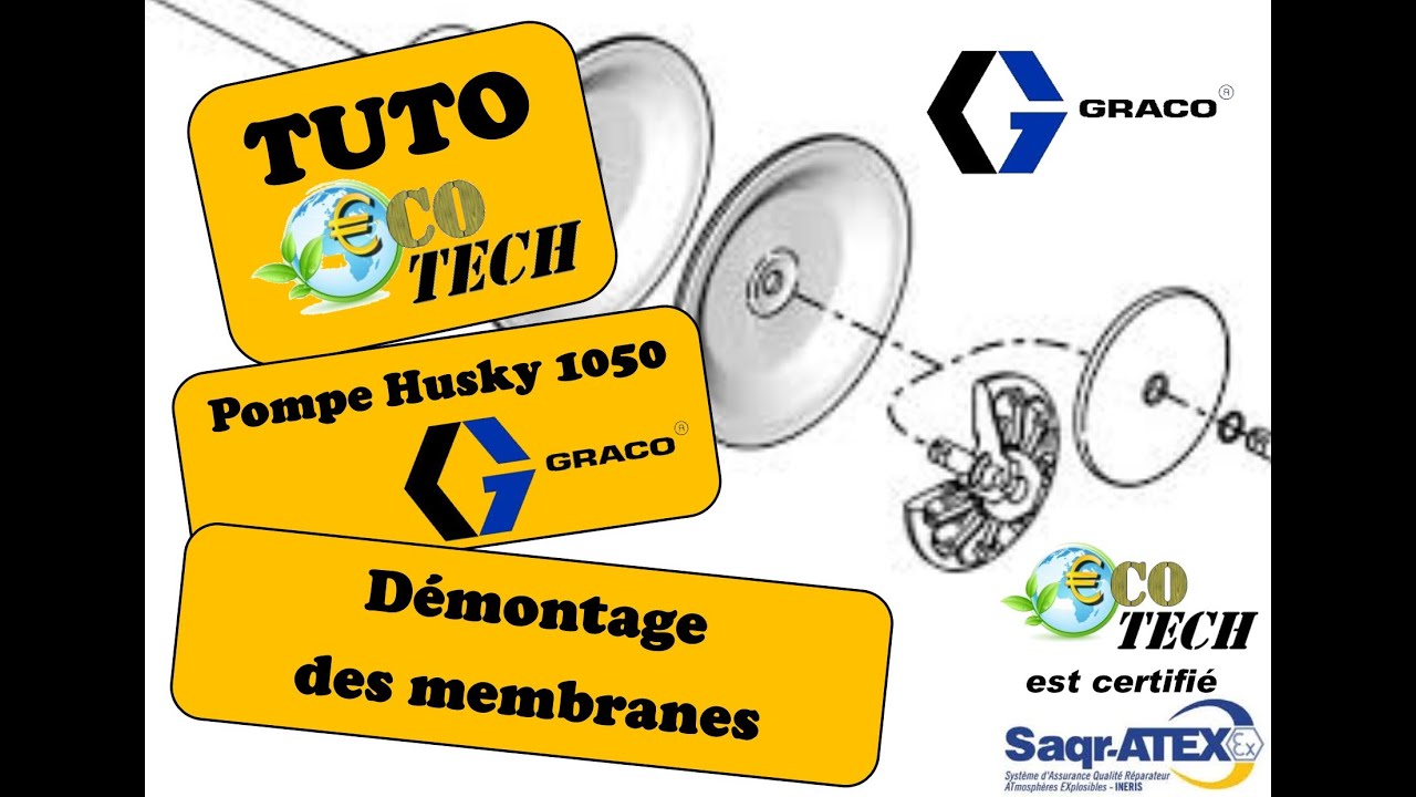 Démontage des membranes pompe pneumatique GRACO Husky 1050 distributeur ECO-TECH France Normandie