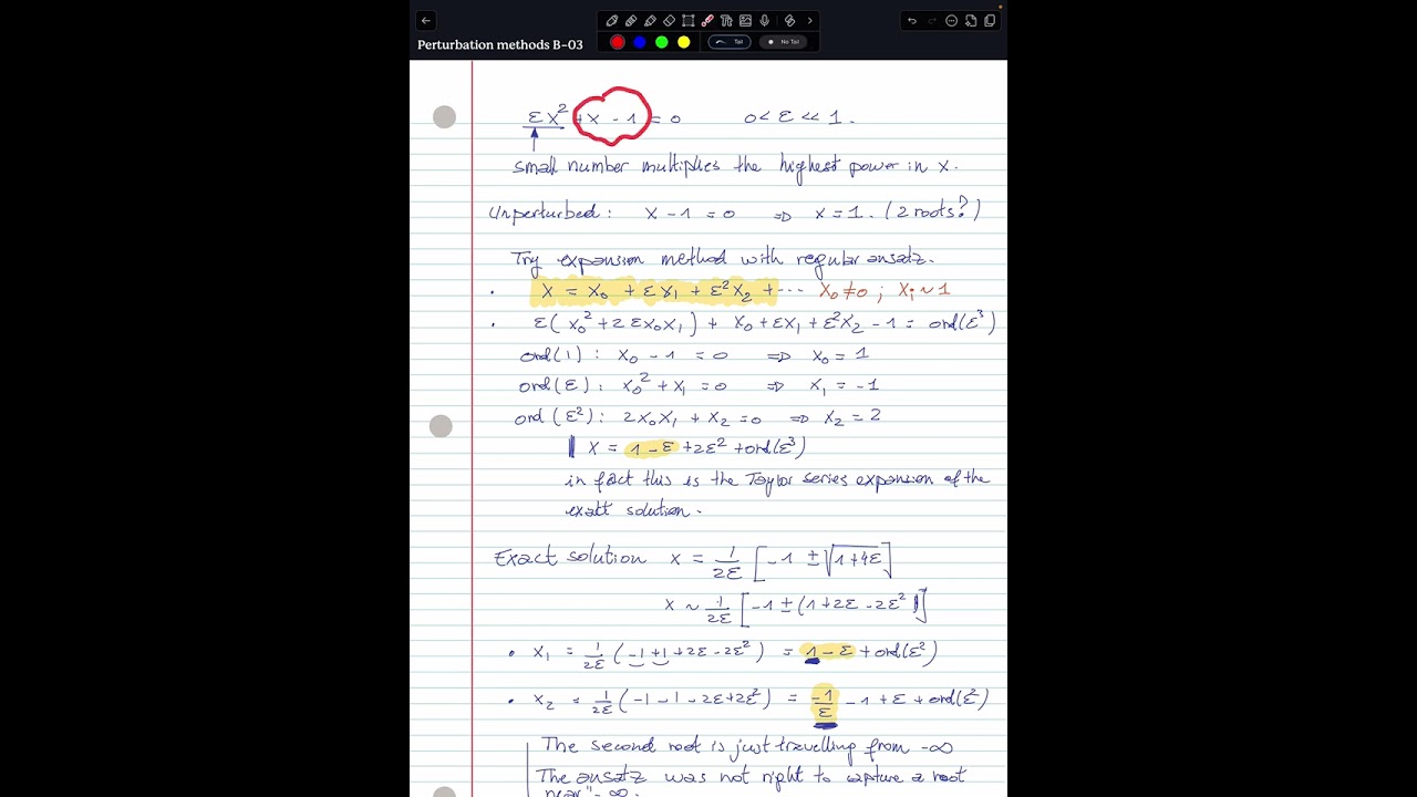 Perturbation Methods B 03. Singular perturbation in an algebraic equation