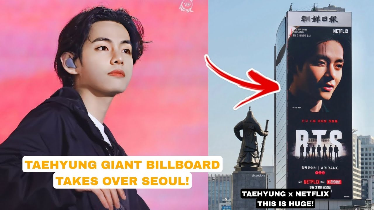🔴Taehyung Just Took Over Seoul With This Giant Billboard… Fans Are Going Crazy!