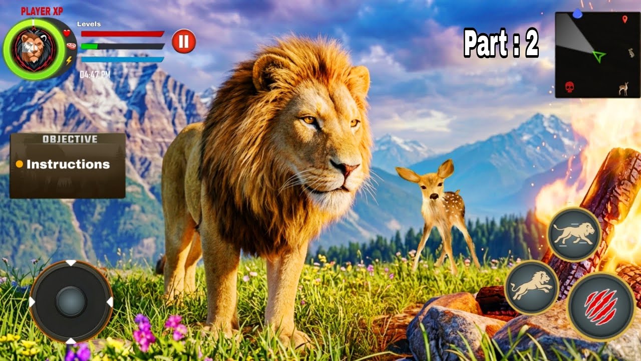 Jungle Lion Family Simulator 3D Game ( Story Survival Mobile Gameplay - Part:2