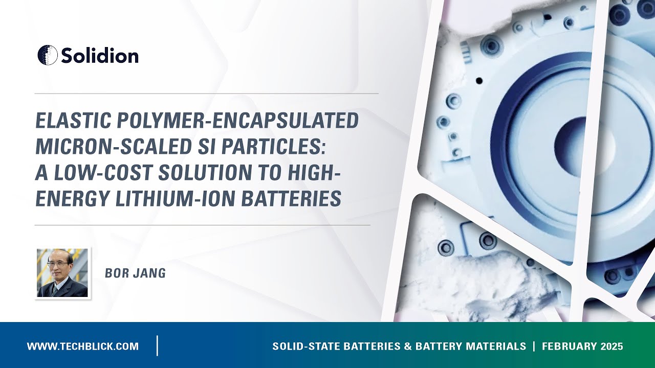 Solidion Technology, Inc. | Elastic Polymer-Encapsulated Micron-Scaled Si Particles
